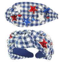 PATRIOTIC TOP KNOTTED HEADBAND